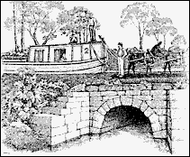 drawing of P. & O. Canal in historic Kent, Ohio -- home to kent state university and davey tree expert company